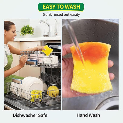 Sponges Kitchen, Heavy Duty Dish Sponge 60 Pack, Scrub Cleaning Sponge for Dishes, Non-Coated Cookware, Sink & Countertops, Multipurpose Cleaning Supplies for Home, Kitchen & Bathroom