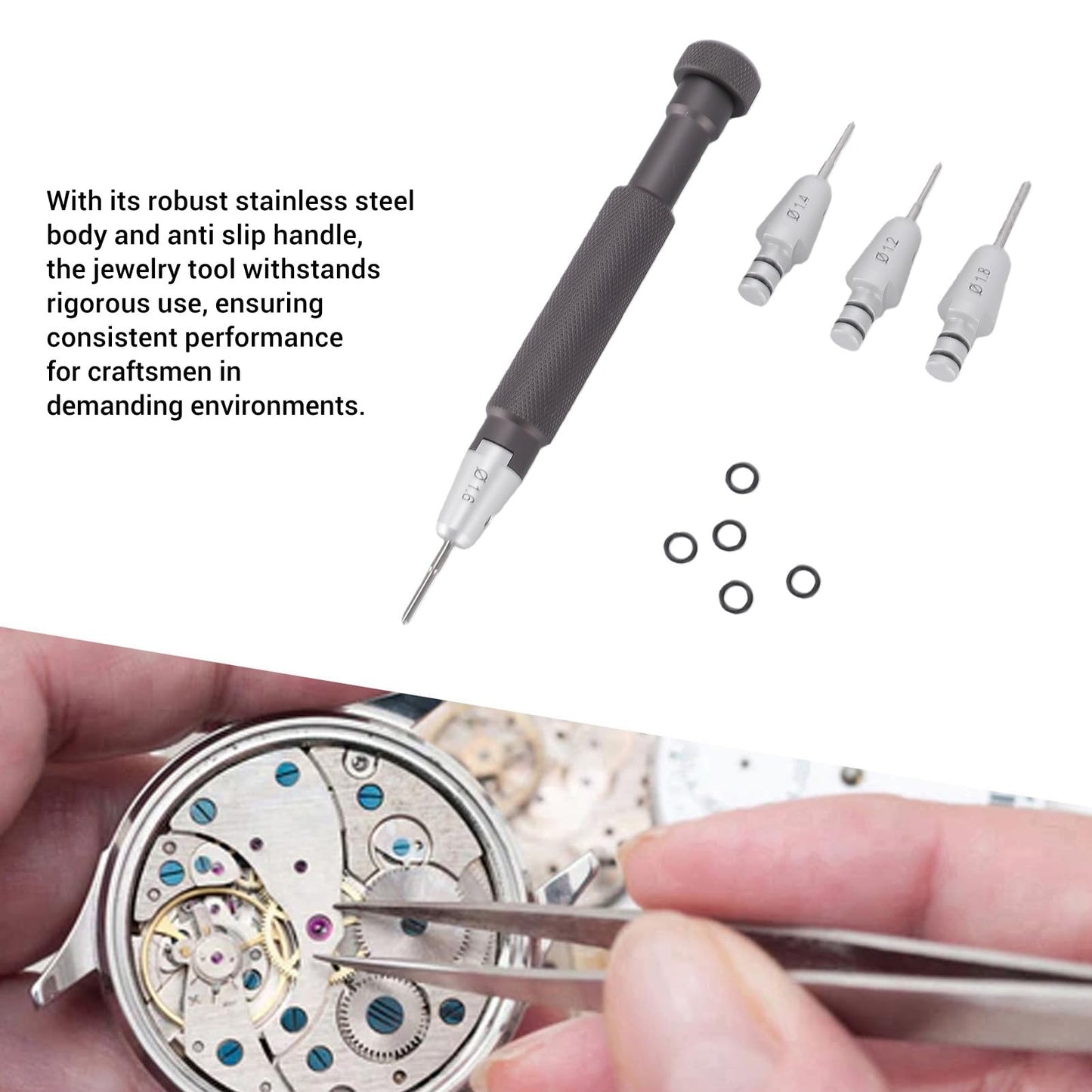 Aramox Jewelers Screwdrivers Set, 1.2 to 1.8mm Bits Watch Repair T Handle Non Slip Grip for Watchmaker Jewelry Crafting