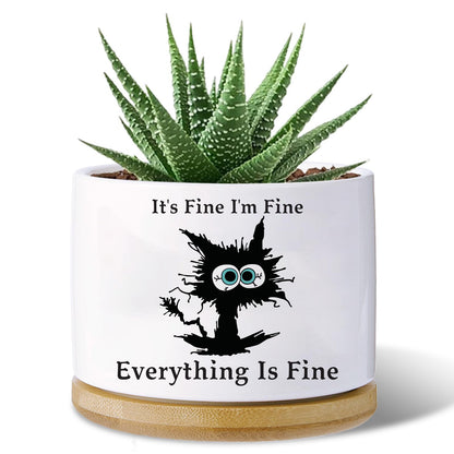 Haooxinwei Black cat planters for Indoor Plants,Funny Gifts for Cat Lover,Indoor Plants Garden Planters Succulent Pots, with Drainage Holes and Saucer(No Plants) (Black Cat)