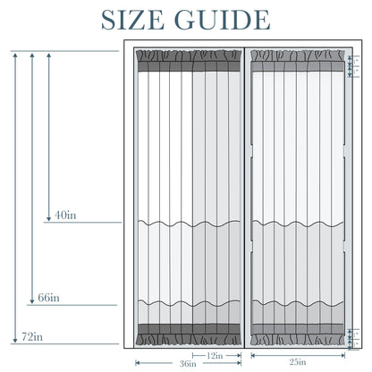 PONY DANCE Greyish White Back Door Curtains for Door Window, 100% Blackout Dual Rod Pocket Privacy French Curtain for Kitchen, Thermal Insulated Small Window Drapes for Classroom, W25 x L40, 1 Panel