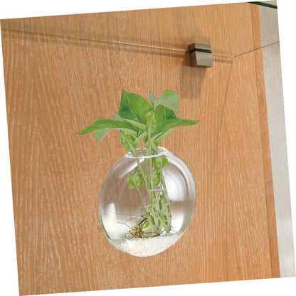 Hemobllo Wall Mounted Glass Hydroponic Vase for Plants Glass Terrarium Container Easy to Use Wall Hanging Planter for Home Office Garden Decoration