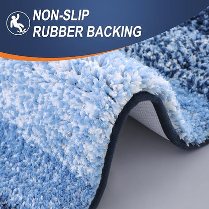 OLANLY Small Bathroom Rugs Mat 24x16, Extra Soft Absorbent Microfiber Bath Rugs, Rubber Backing, Quick Dry, Machine Washable Bath Mats for Bathroom Floor, Tub and Shower, Home Decor Accessories, Navy