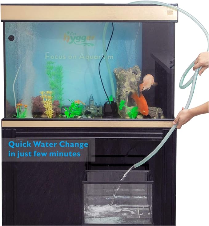 hygger 660 GPH Quick Water Change Aquarium Pump Submersible Fountain Water Pump Fish Tank Pond Drain Transfer Pump with 3 Adaptors