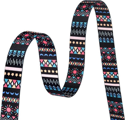 MarukoPet Dog Collar, Adjustable for Small Medium Large Dogs Puppy, Cute Design with Bohemia Floral Tribal Geometric Patterns Boys Girls Dog Collar(Black Bohemia-XS)
