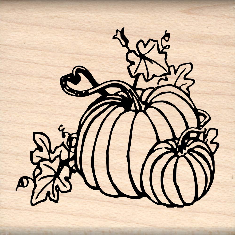 Stamps by Impression Pumpkins Autumn, Fall, Thanksgiving Rubber Stamp - ST 0675-1.5" x 1.5" Block