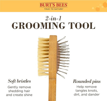 Burt's Bees for Pets Double Sided Pin & Hemp Bristle Dog Brush | Best All-Purpose Dog Brush To Reduce Shedding Great for All Small Dogs And Puppies (Pack of 24)