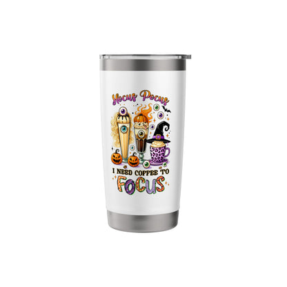 Halloween Hocus Pocus I Need Coffee To Focus Travel Bottle Stainless Steel Insulated Tumbler