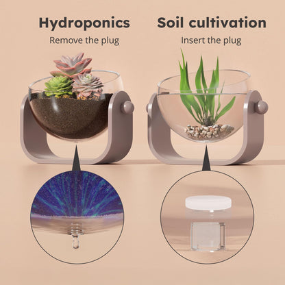 NIUBEE Plant Pots Indoor 7-inch, Acrylic Flower Planters with Drainage Holes, Ideal for Hydroponic & Soil Growing, Perfect for Succulents, Herbs & Small Plants in Home, Office & Windowsill