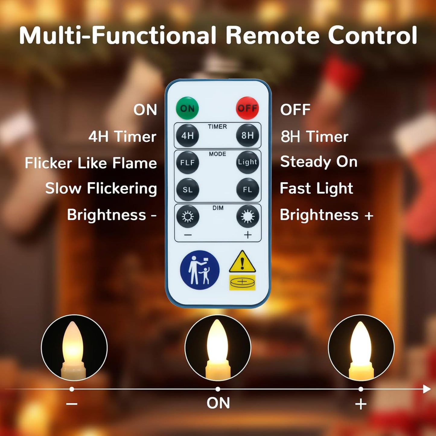 PChero Flameless Candles with Remote Timer, 7.9" Ivory Battery Operated LED Taper Dripless Floating Flickering Candles for Wedding Halloween Thanksgiving Christmas Themed Party Valentines Decorations