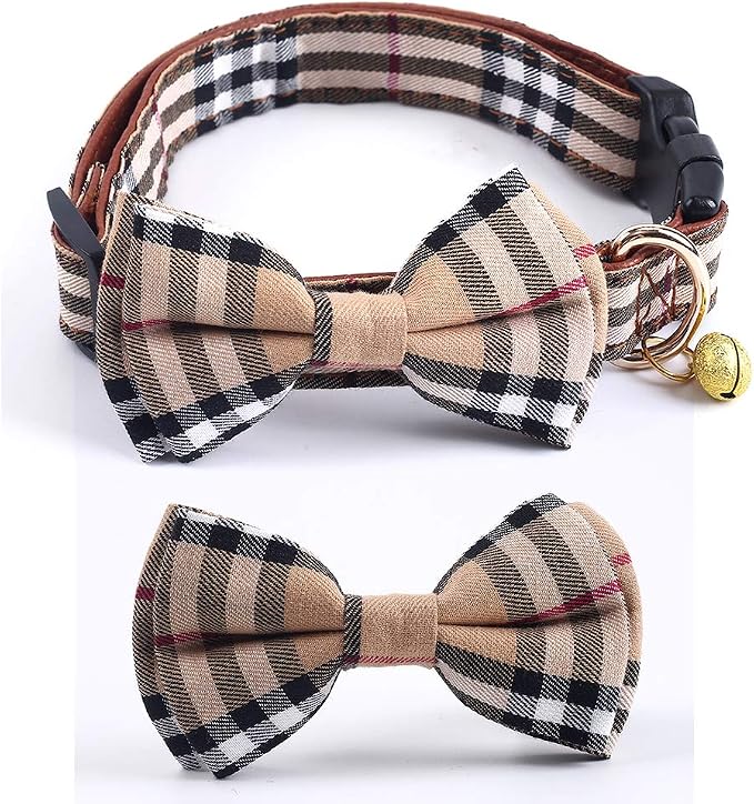 SuperBuddy Dog Collar, Adjustable Dog Collar with Bowtie, Pet Collar for Dog Soft Bowtie Dog Collars for Small Medium Large Pet