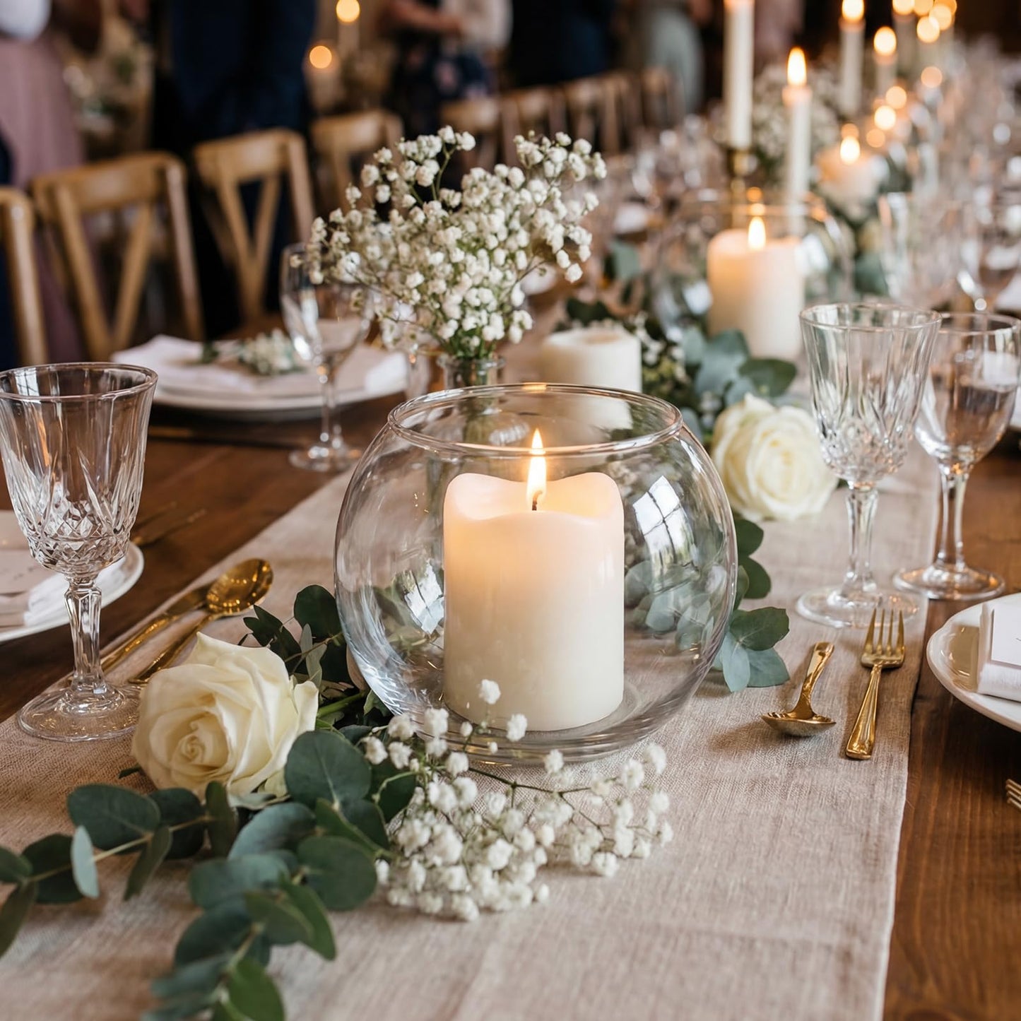 48 Pcs Glass Bubble Bowl Vase Bulk, Clear Round Glass Centerpiece Bowls for Valentine's Wedding Table Decor, Fish Flower Bud Vase Terrarium for Event Party DIY (3.5" h X 4.7" w)