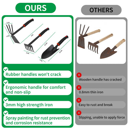 SHAOKAOLU 10 Pcs Gardening Tool Set - Heavy Duty Garden Kit with Stainless Steel Pruning Shears, Trowel Garden Tool, Kneeling Pads, Repotting Mat - Garden Tote, Ideal Gardening Gifts for Women and Men