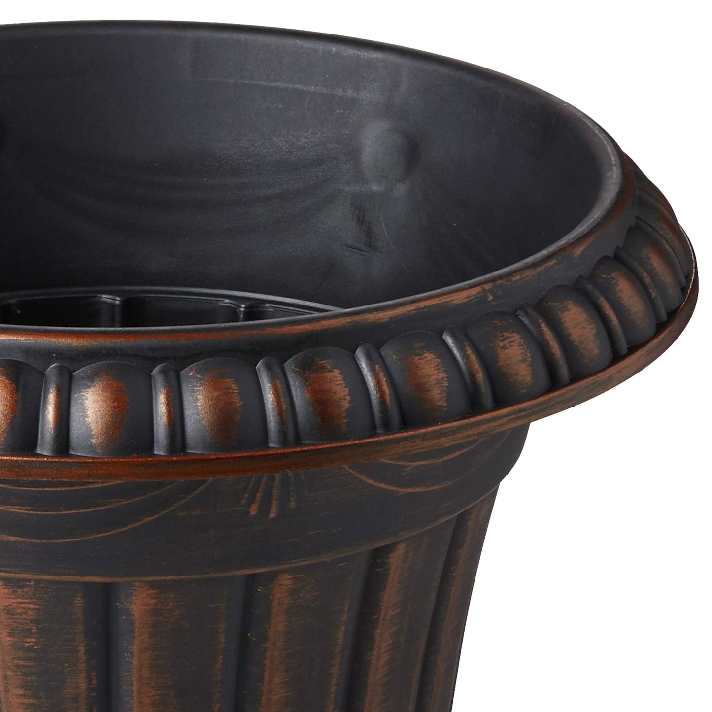 Arcadia Garden Products PL20CP Classic Traditional Plastic Urn Planter Indoor/Outdoor 10" x 12", Brushed Copper