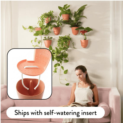 Make Good PlantPod Luxe - Self-Watering Wall Planters (Set of 6, Terracotta) - Easy to Water and Install - Lightweight - Design Your Own Vertical Garden - Wall Planters for Indoor Plants