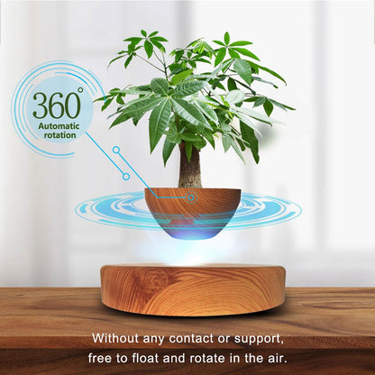 INLETTER Floating Magnetic Levitating Flower Pot Bonsai Air Plant Pot Planter Potted for Home, Office & Desk Decor Gift,A,1