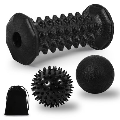Plantar Fasciitis Relief,Foot Roller Massager,Massage Lacrosse Ball,Spiky Ball Therapy Set for Relieve Plantar Fasciitis,Foot Arch and Heel Pain,Neuropathy Pain Relief Feet,Deep Tissue Muscle Massage