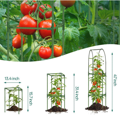 Garden Arch Trellis for Climbing Plants Outdoor, Garden Arch for Climbing Vine Vegetable/Fruit/Flower, Cucumber Trellis for Raised Bed (Green, 15.7" W x 48" H)