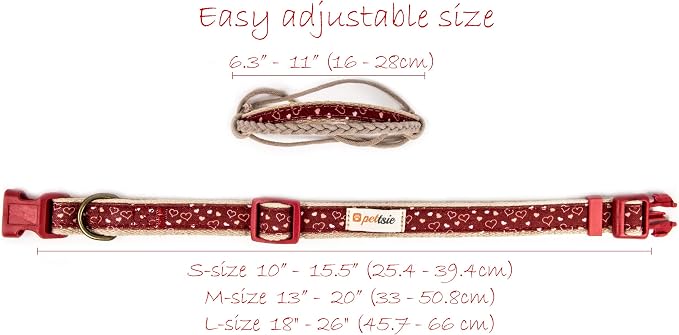 Pettsie Hemp Dog Bandana Collar & Matching Owner Friendship Bracelet | Soft & Durable Hemp, Removable Scarf, Matching Owner Friendship Bracelet, Gift-Ready Set, Red
