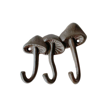 Zorues Rustic Mushroom-Shaped Decorative Wall Hook Rack Hangers for Hanging Clothes, Coats, Towels, Keys, and Hats, 1 Pack Antique Cast Iron Mounted Wall Hooks