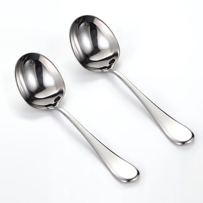 Txhlyx Serving Spoons with Deep Bowl,18/10 Stainless Steel 7.7 Inch Small Serving ladle for Soup,Sauce, Porridge,Stew,Dishwasher Safe,Set of 2