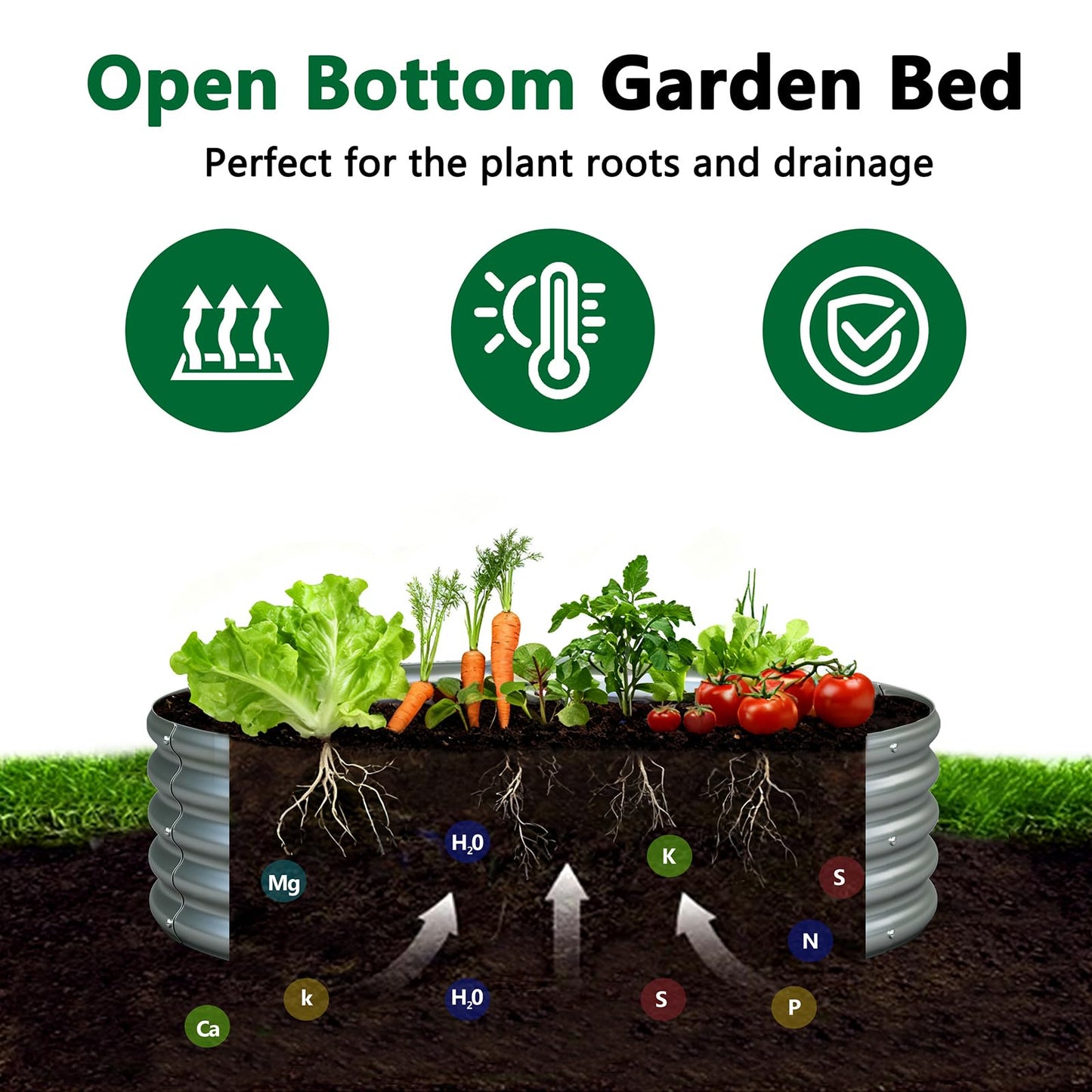 zizin 2 Pack Galvanized Raised Garden Bed Metal Round Raised Garden Beds Outdoor Planter Box for Vegetables (3FT, Silver)