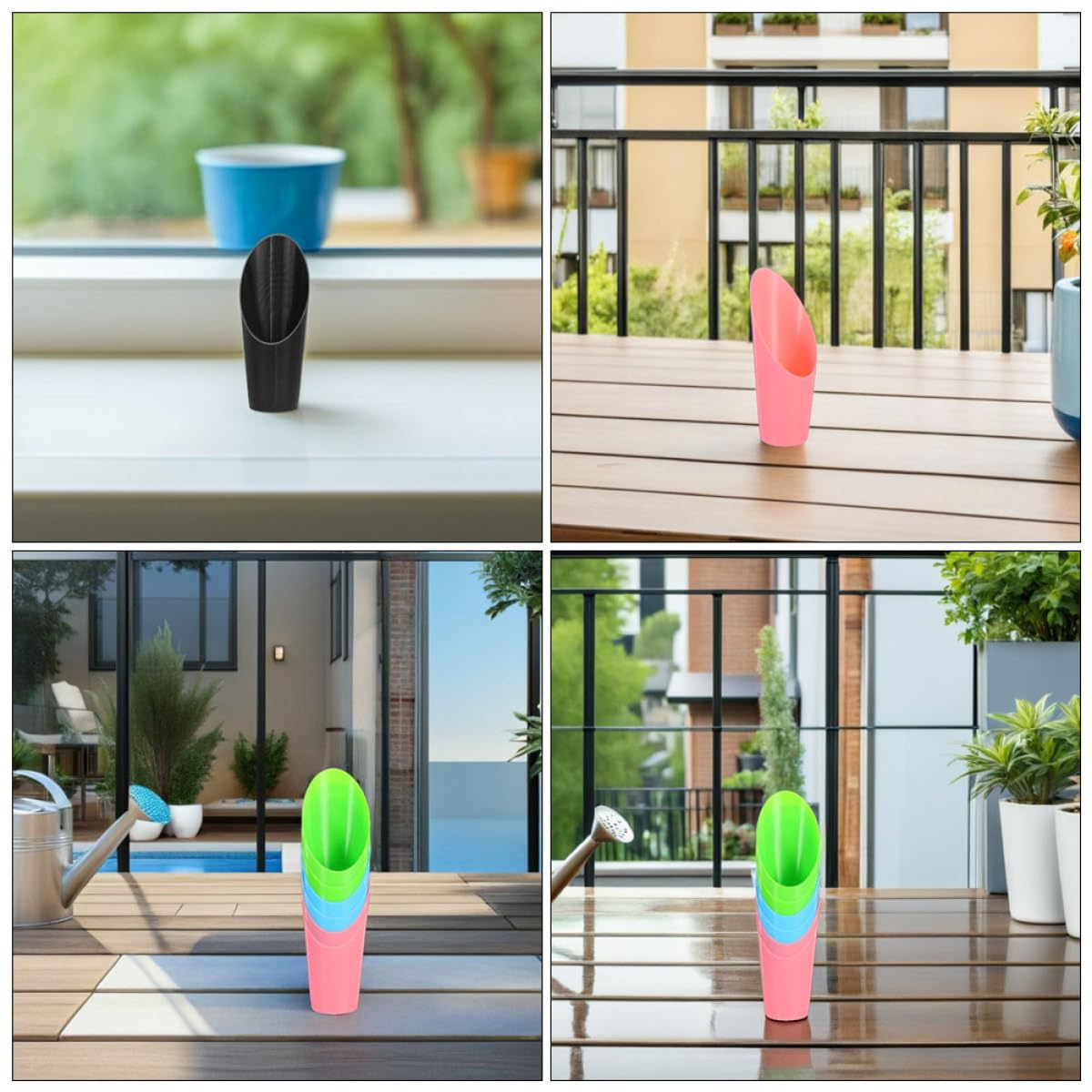 FUTUREORYY 8pcs Bonsai Soil Scoops and Potting Shovels Plastic Gardening Tools for Succulent Planting Indoor Transplanting Mini Soil Scooper Set