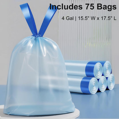 Purexa 2.3 Gallon Slim Small Bathroom Trash Can with Lid, White Dog Proof Garbage Can with Air-Press Bag Expander & Removable Bucket, Narrow Bathroom Waste Basket for Bedroom, Office, Dorm