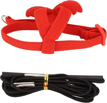 Pet Bird Harness Leash, Lightweight Bird Flying Harness Anti Bite Bird Harness Leash for Parrots Pigeons Lovebird Red