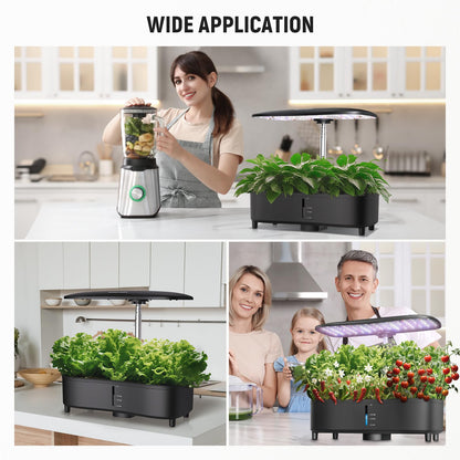 NEEWER Basics Silent Aeroponics Growing System Kit, Hydroponics with Atomization Tech LED Grow Light 3 Modes 15 Seed Pods Timer LCD, Indoor Gardening Plant Food Vegetable Herb Garden Planter, HGS02