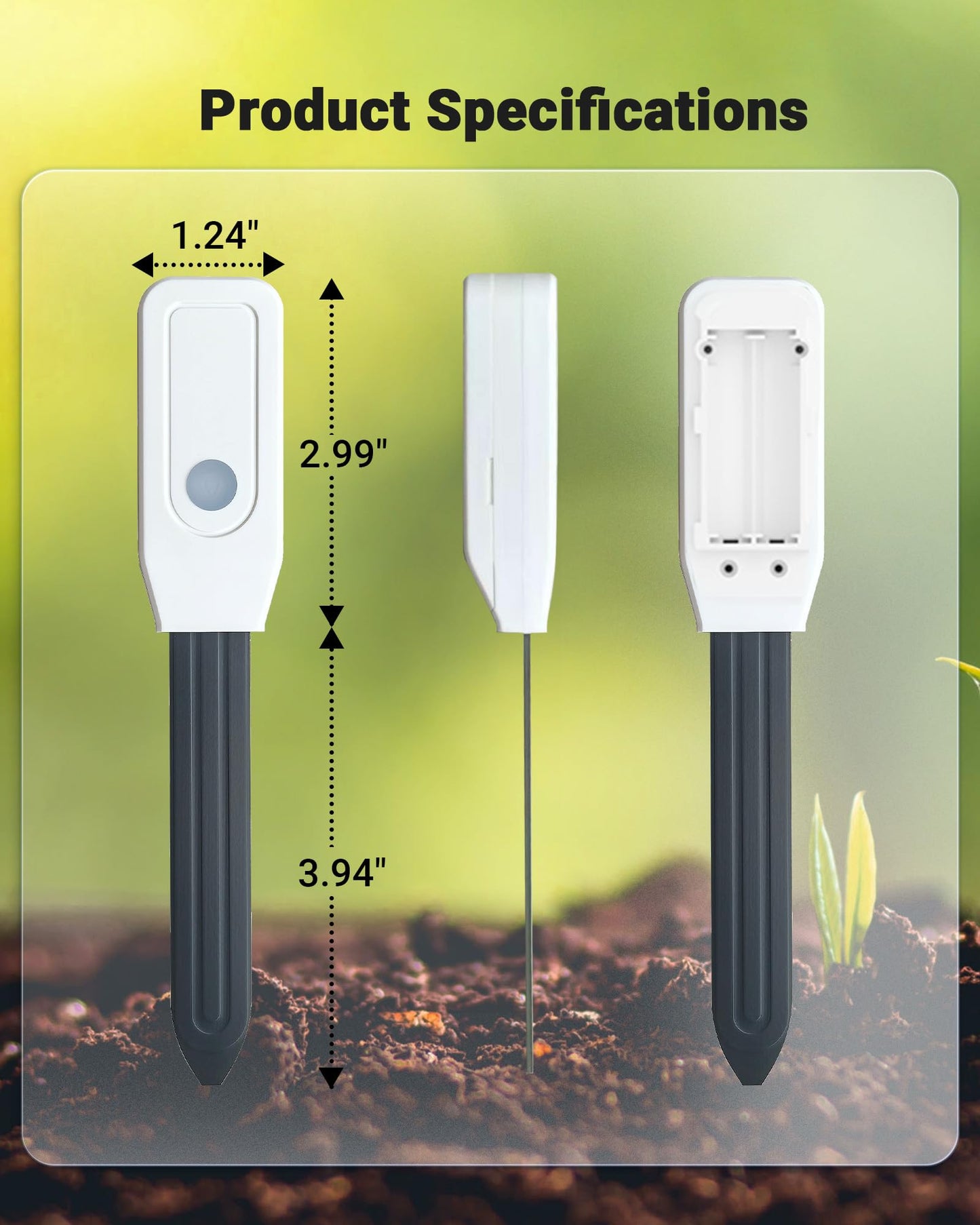 Drusine Smart WiFi Soil Moisture Meter for Plants, 2-in-1 Sensor with App Alerts | Monitor Moisture & Temperature Remotely, Real-Time Data for Indoor/Outdoor Gardening, Houseplants Care