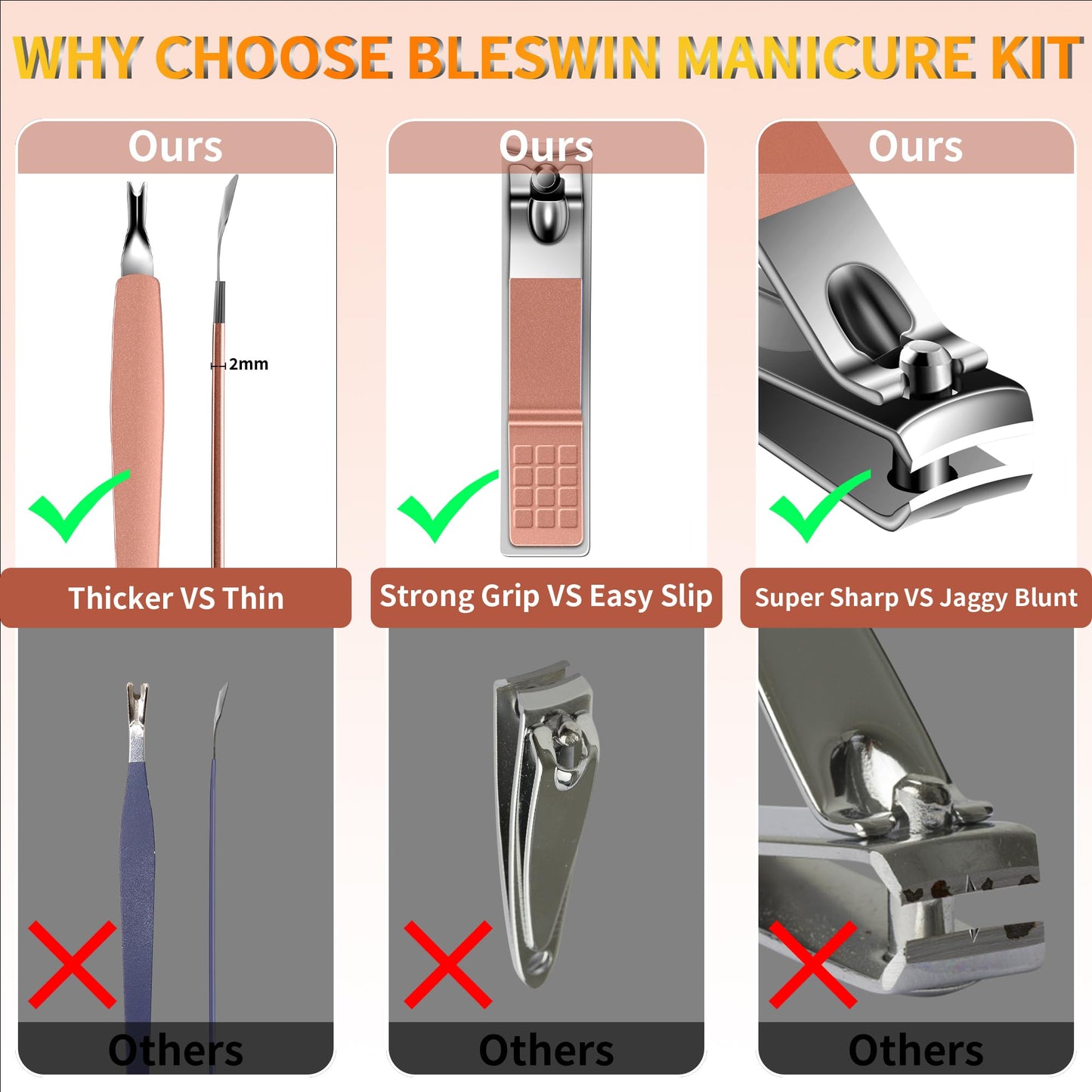 Manicure Set 16Pcs Professional Stainless Steel Pedicure Kit Mens Grooming Kit Fingernail & Toenail Clippers Set Manicure Kit with Luxurious Travel Bag, Sharp Nail Scissors and Clipper (Purple)