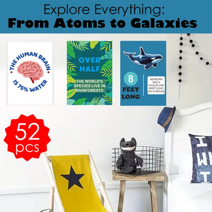 Magictodoor Weird Science Funny Fact Posters - 52 Classroom Decor Set for Bulletin Board & STEM Education