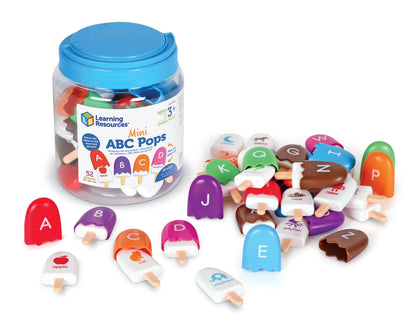 Learning Resources Mini ABC Pops – Alphabet Toys, ABC Puzzle, Phonics Games for Toddlers, Fine Motor Toys, Play Food Set, Preschool Activities, Sensory Bin Letters, Gifts for Kids