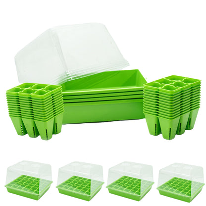 Bootstrap Farmer Countertop Seed Starter Kit in Green, Reusable 1010 Tray Bundle with Inserts and Humidity Dome