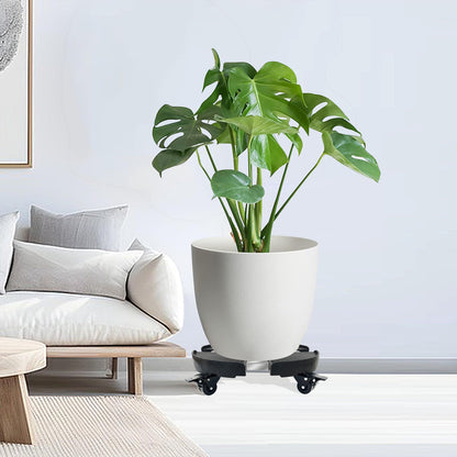 CASIMR Plant Caddy with Wheels, Heavy Duty 440lbs Capacity Rolling Plant Stand, 15-20 Inch Adjustable Indoor Outdoor Plant Dolly, Round Plant Roller Base Flower Pot Rack Holder Trolley Casters Tray, Black