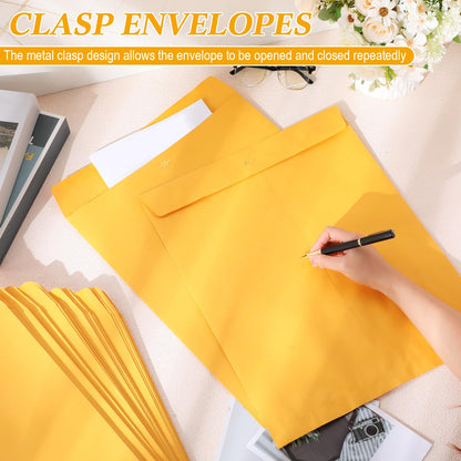 Fullhawl 50 Pcs 12 x 15 Inch Extra Large Mailing Clasp Envelopes Jumbo Kraft Catalog Manila Envelope with Clasp Closure for Oversized Big Documents Office Home Business Legal School Storing Mailing