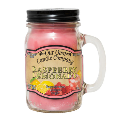 Our Own Candle Company, Raspberry Lemonade Scented Mason Jar Candle, 100 Hour Burn Time, 13 Ounces