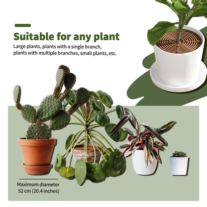 Fkereg 20.5 Inch Large Round Plant Pot Grid Cover, Cuttable Flower Pot Soil Covers Protectors from Animals, Dog Cat Digging Stopper with Deep Stakes for Indoor Outdoor Gardening (Coffee)