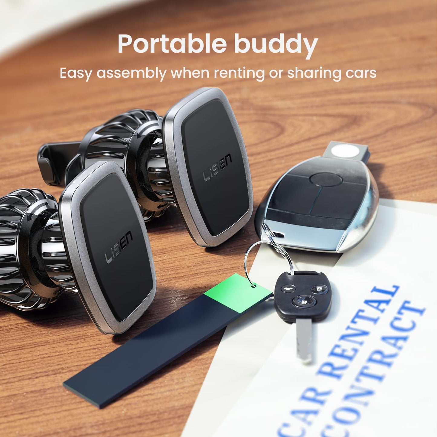 LISEN 2 Pack Magnet for Phone Car Mount Magnetic Phone Holder for Your Car Vent 6 Military Magnets Vent Cell Phone Holder Mount for Car Plate Fit All iPhone 16/15/14/13 Pro Max Plus Samsung S25