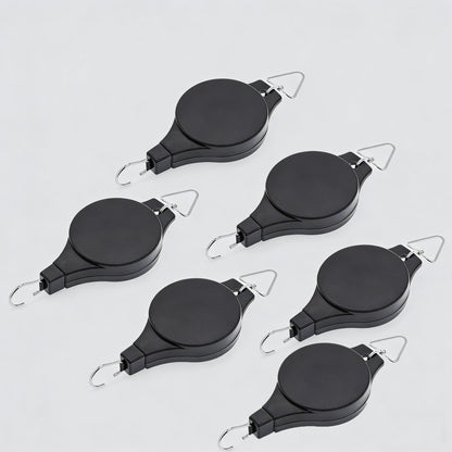 Generic Heavy Duty Adjustable Plant Hanger 6 Pack, Retractable Pulley System for Easy Height Adjustment, Ideal for Indoor and Outdoor Hanging Baskets, Pots, and Bird Feeders - Durable Black Finish