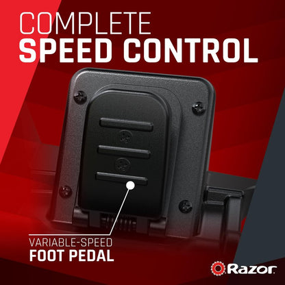 Razor Ground Force Elite-Electric Go-Kart for Ages 13+, Up to 14 MPH, Up to 40 Minutes of Continuous Use, 350-watt Chain-Driven Motor, Forward/Reverse Drive Switch, 36V Rechargeable Battery,Black, Large