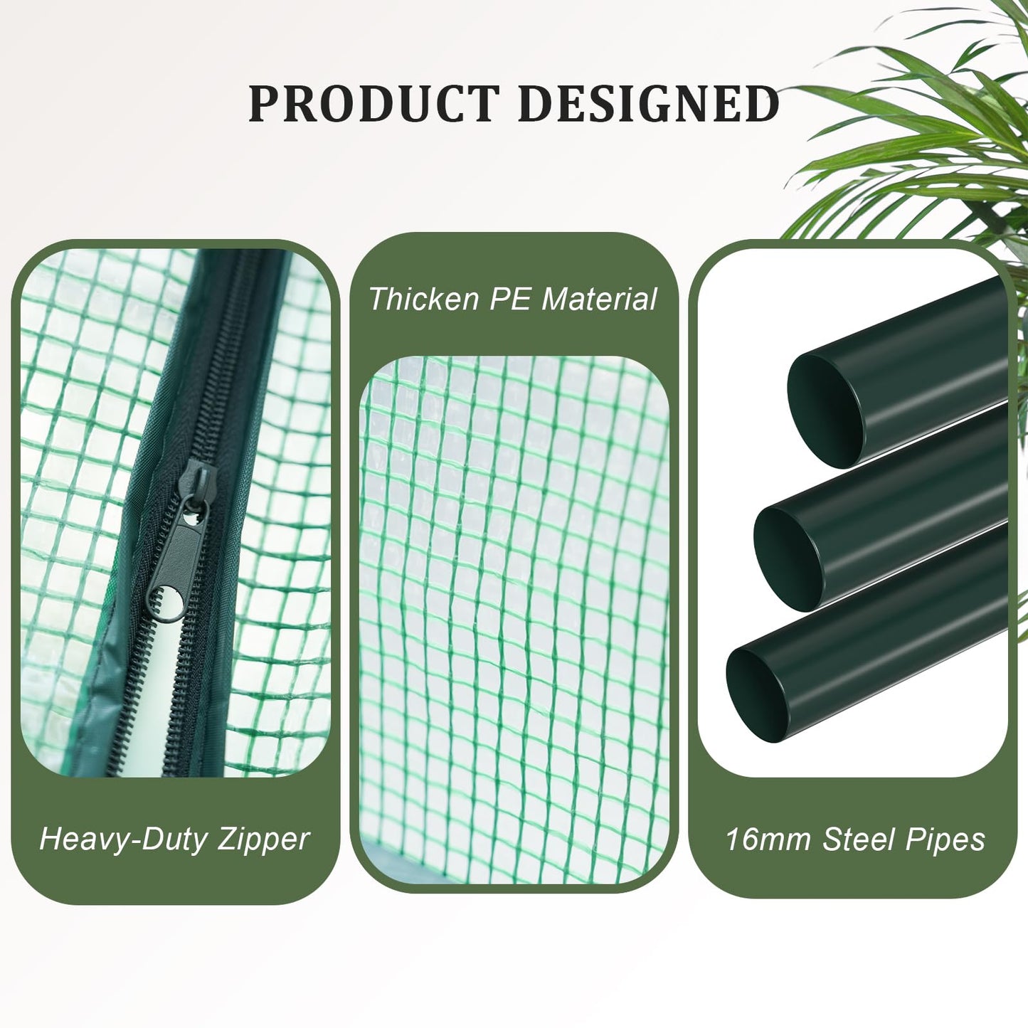 TianC beauty Greenhouse for Indoor Outdoor, Small Plastic Plant Green House 3-Tier Rack Stand Portable Greenhouses with Durable PE Cover for Seedling