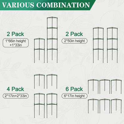 Tiuire Tomato Cages for Garden,2 Pack 50in Tall Tomato Plant Support Stakes Adjustable Heavy Duty Steel Plant Tower Stakes, Updated Cucumber Trellis Garden Cages for Climbing Plants Vegetable Flowers