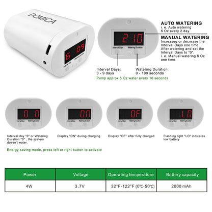 DOMICA Automatic Plant Waterer Indoor Self Watering System for 16 Potted Plants, Auto Drip Irrigation Kit Water Timer