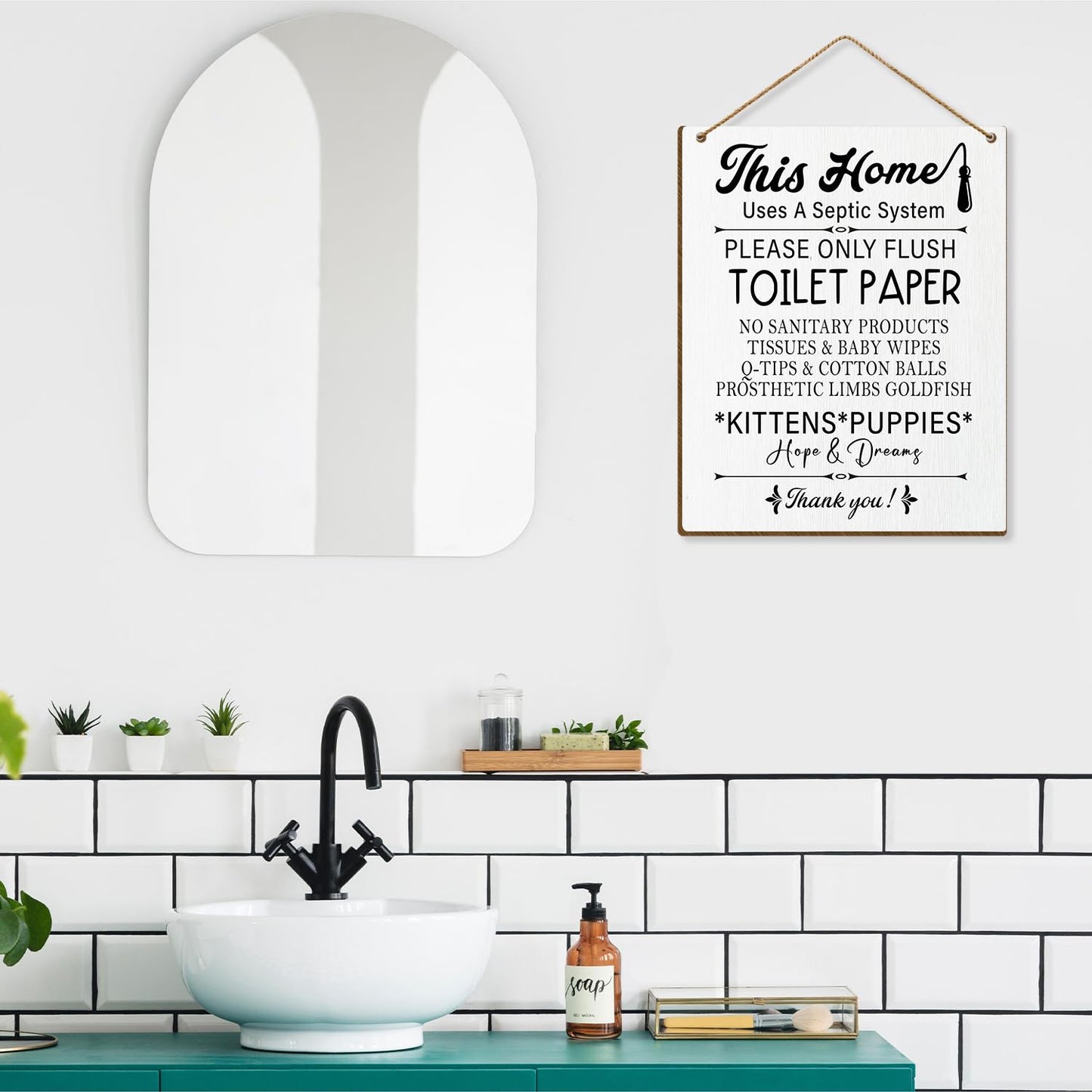 Toilet Wooden Sign, Back of Toilet Decor Septic Sign for Bathroom, Bathroom Wall Art Housewarming Gift for Women Men Coworker Friend-31