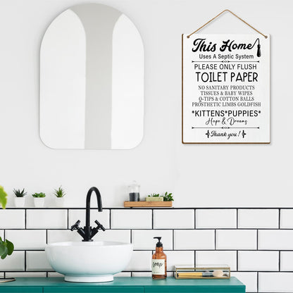 Toilet Wooden Sign, Back of Toilet Decor Septic Sign for Bathroom, Bathroom Wall Art Housewarming Gift for Women Men Coworker Friend-31