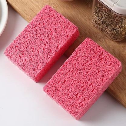 6 - Pack Non-Scratch Scrub Sponges - Sponges for Dishes and Washing Dishes, Cleaning Sponges for Kitchen Home Office, Magical 3D DIY Art and Craft Suppliers（Pink）