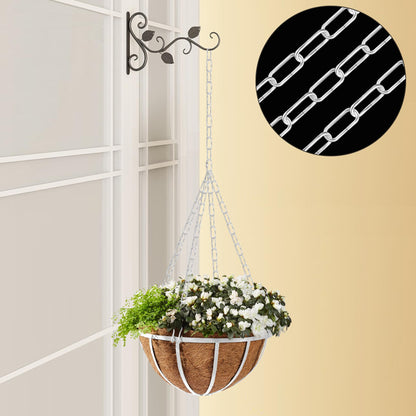 Omytie 12 Ft Heavy Duty Hanging Chain Kit with Connection Locks & Swag Ceiling Hooks for Lighting Fixture, Chandelier, Pendant, Lantern, Swag Lamp, Plant/Flower/Fruit Basket, Bird Feeder (Chrome)