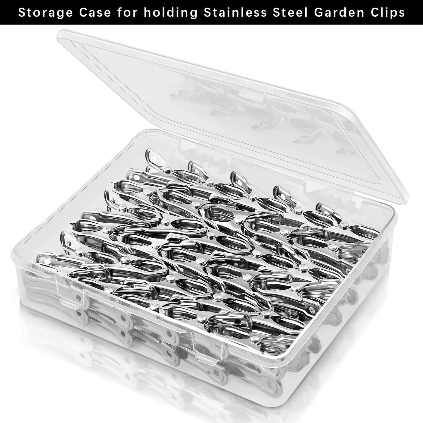 Aodaer 60 Pieces Stainless Steel Garden Clip with Strong Grip Heavy Duty Greenhouse Clips Anti-wind Garden Shed Film Shading Net Rod Clamps for Shade Cloth Plant Cover on Garden Hoops