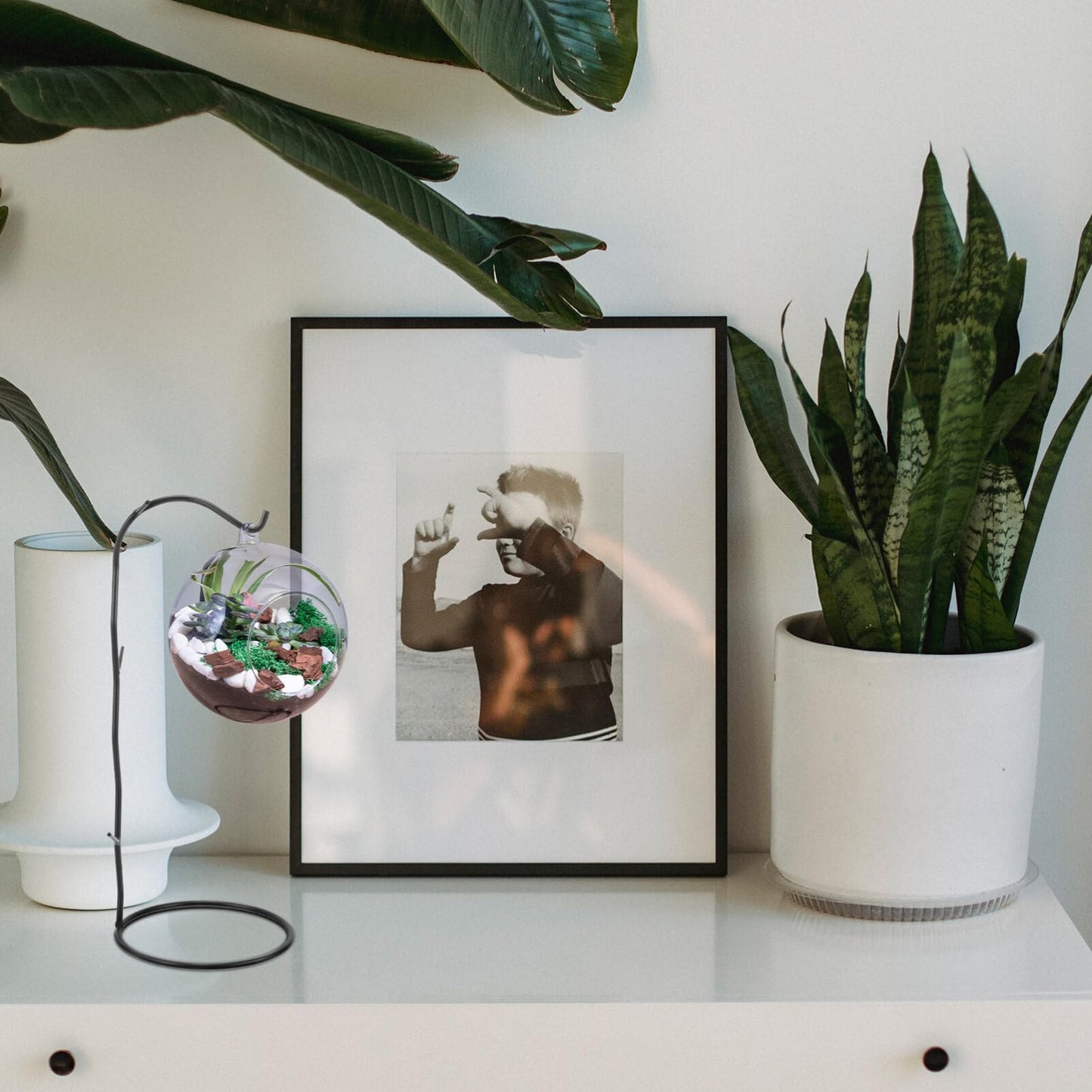 Sosoport Plant Hook Air Plant Holder Hanging Air Plant Stand Desktop Terrarium Hook Tabletop Terrarium Stand Bauble Terrarium Hanger Metal Terrarium Stand Glass Terrarium Holder Witch Stand